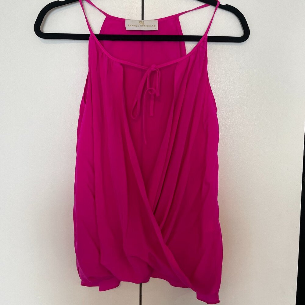 Amanda Uprichard | Pink Sleeveless Blouse (100% Silk) | Sz Small